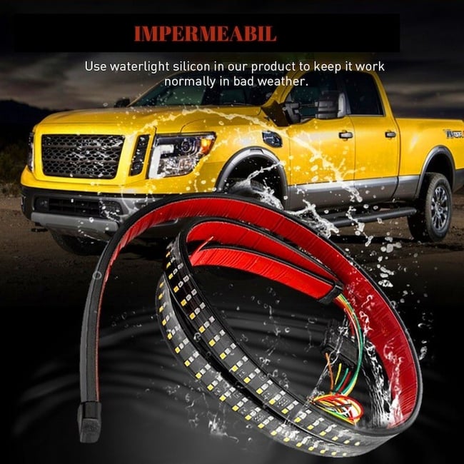 Banda Led Auto, Autoadeziva, 1.5M, Rosu Galben Alb, IP67